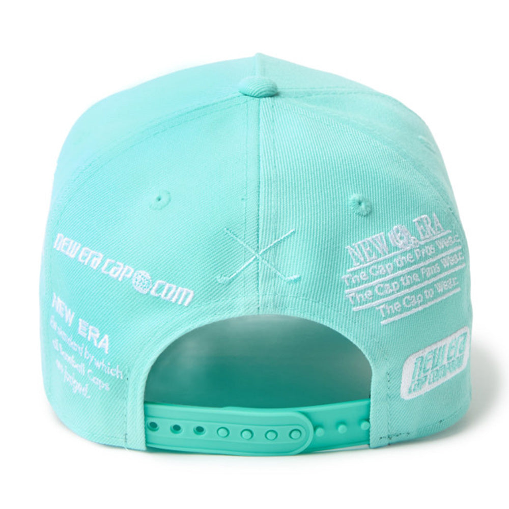 New Era Wordmark Golf Archive Logo Mint Green 9FORTY A-Frame Snapback Cap