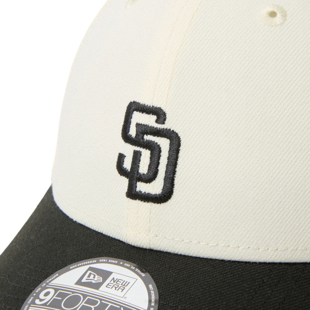 New Era San Diego Padres Two Tone Chrome White Black 9FORTY Adjustable Cap