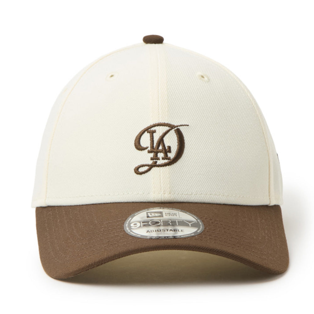 New Era Los Angeles Dodgers Two Tone Chrome White Walnut 9FORTY Adjustable Cap