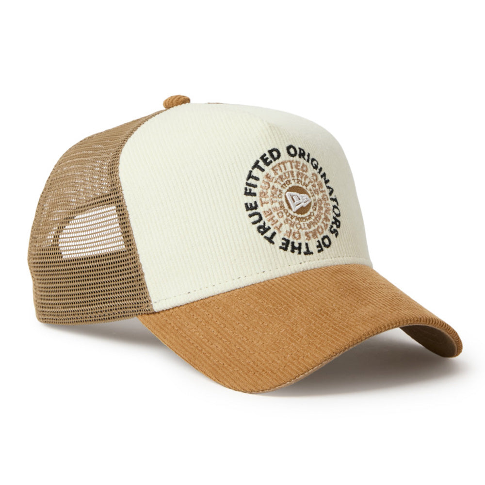 New Era OOTTF Corduroy Brown Chrome White 9FORTY A-Frame Trucker Cap
