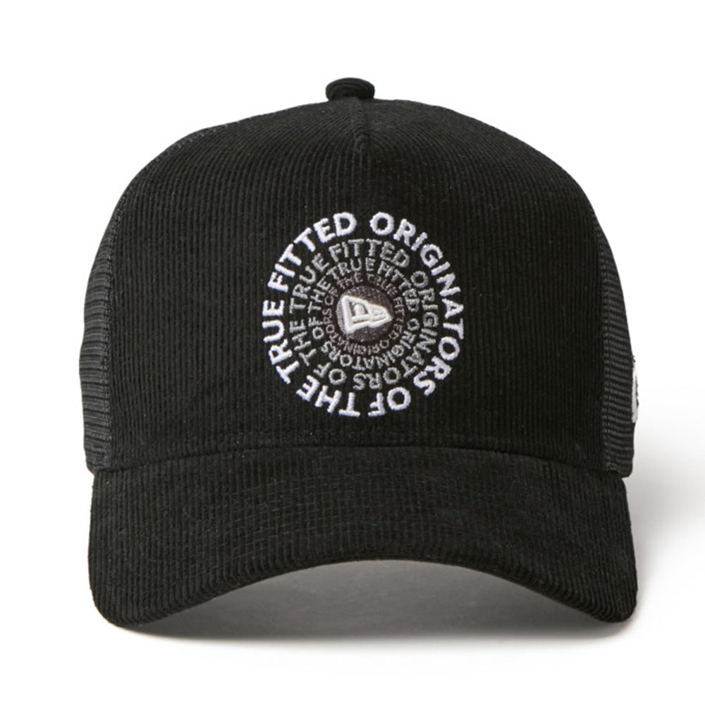 New Era OOTTF Corduroy Black Chrome White 9FORTY A-Frame Trucker Cap