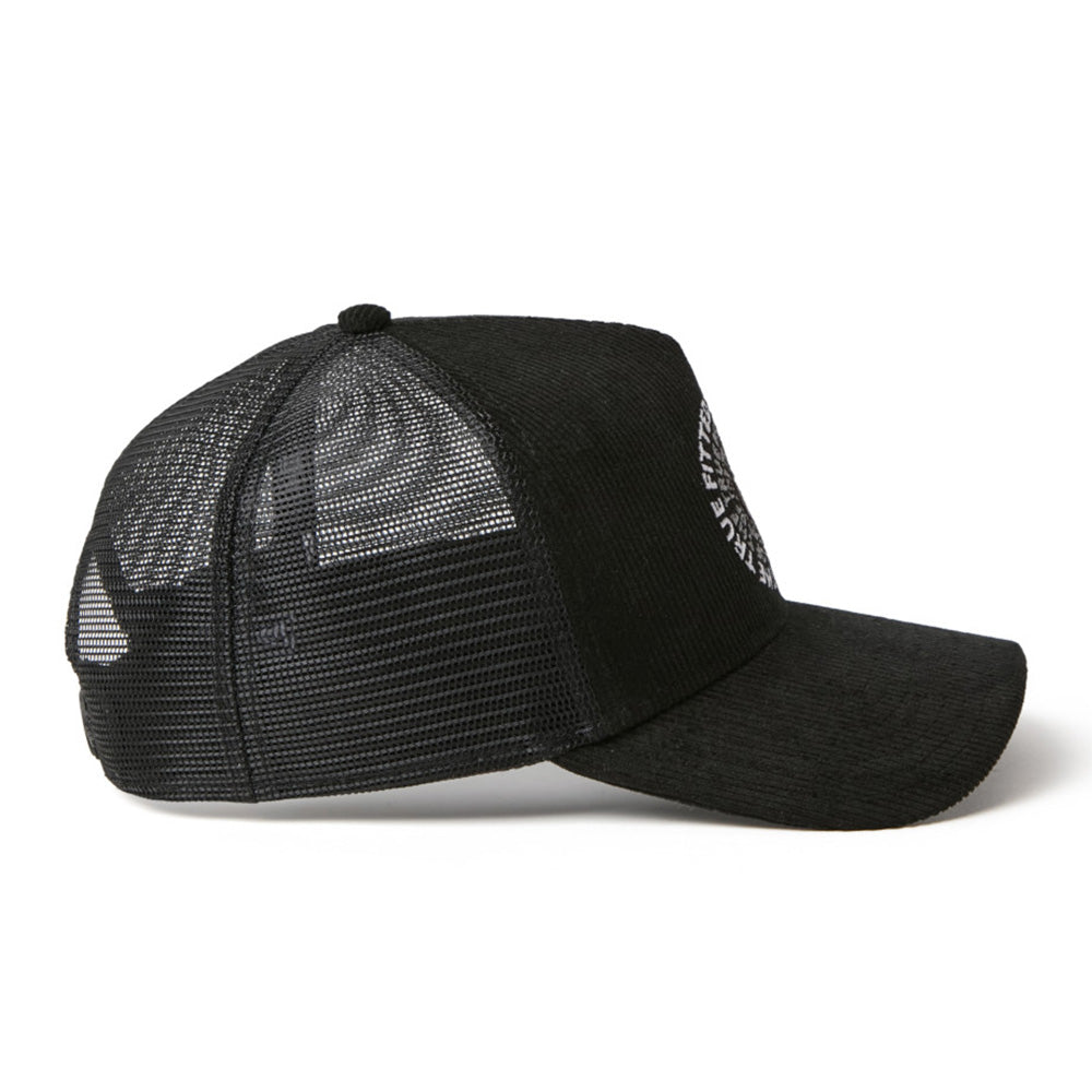 New Era OOTTF Corduroy Black Chrome White 9FORTY A-Frame Trucker Cap