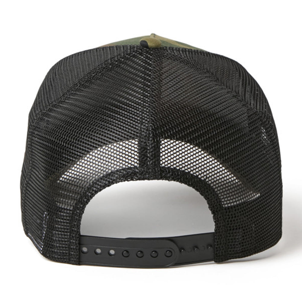 New Era NE Old English Logo Camo 9FORTY A-Frame Trucker Snapback Cap
