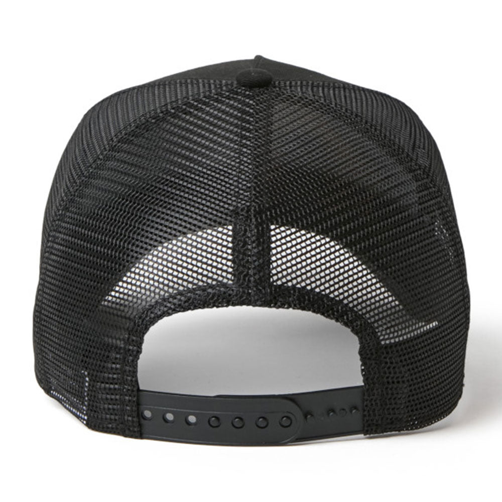 New Era NE Old English Logo Black 9FORTY A-Frame Trucker Snapback Cap