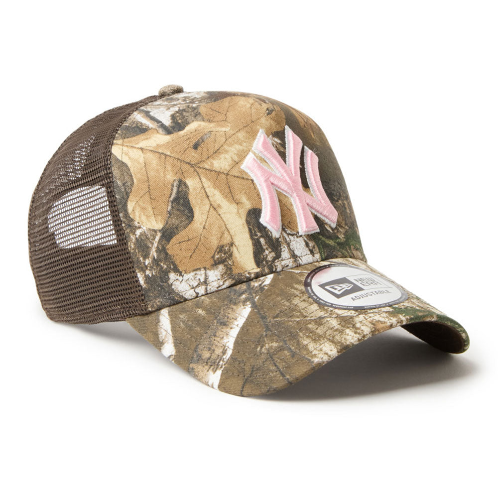 New Era New York Yankees Real Tree Camo 9FORTY A-Frame Trucker Snapback Cap
