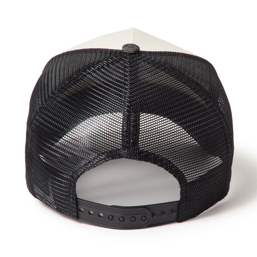 New Era Los Angeles Dodgers City Connect Laser Burn Out Denim White Black 9FORTY A-Frame Trucker Snapback Cap