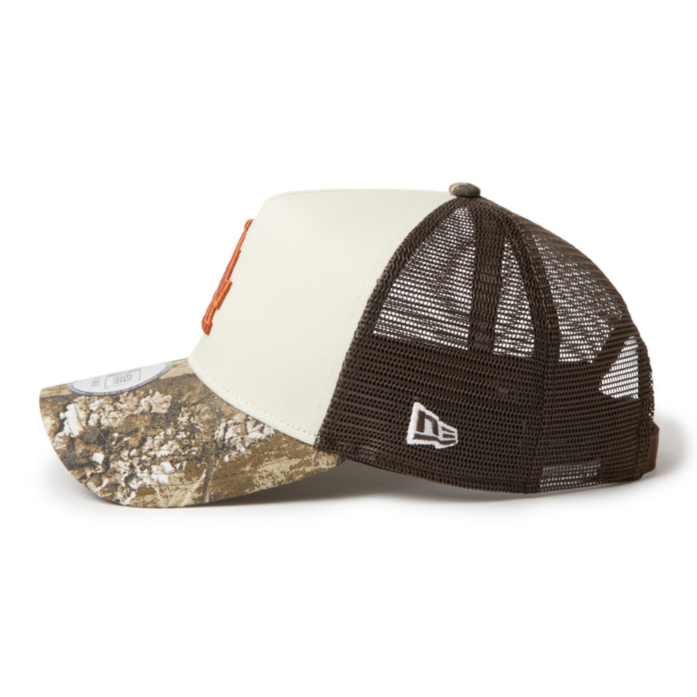 New Era Los Angeles Dodgers Real Tree Camo 9FORTY A-Frame Trucker Snapback Cap