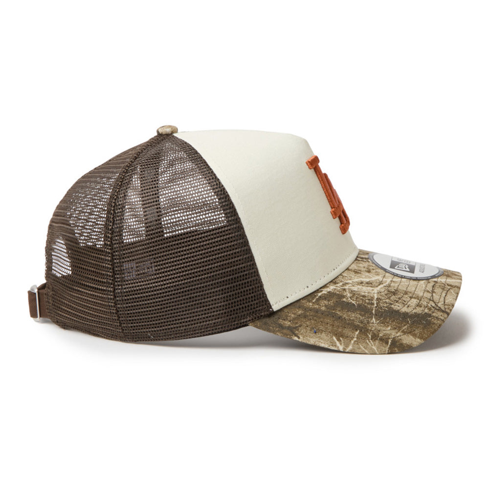 New Era Los Angeles Dodgers Real Tree Camo 9FORTY A-Frame Trucker Snapback Cap