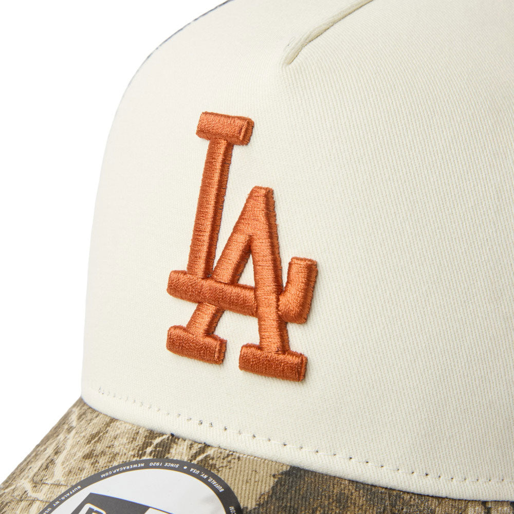 New Era Los Angeles Dodgers Real Tree Camo 9FORTY A-Frame Trucker Snapback Cap