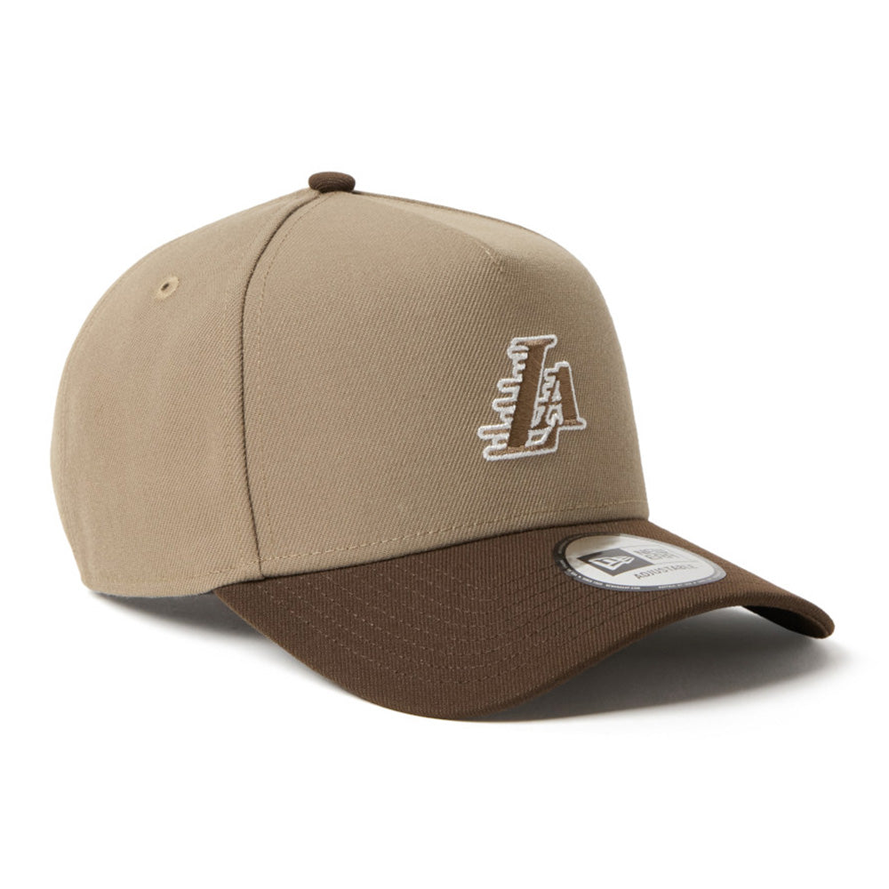 New Era Los Angeles Lakers Two Tone Khaki Walnut 9FORTY A-Frame Adjustable Cap