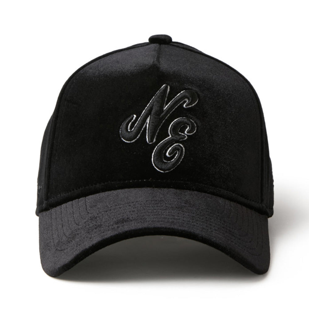 New Era NE Logo Velvet Black 9FORTY A-Frame Adjustable Cap
