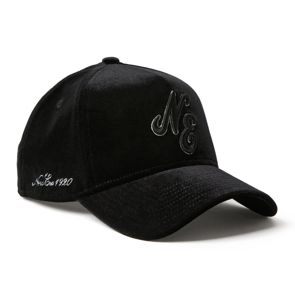 New Era NE Logo Velvet Black 9FORTY A-Frame Adjustable Cap
