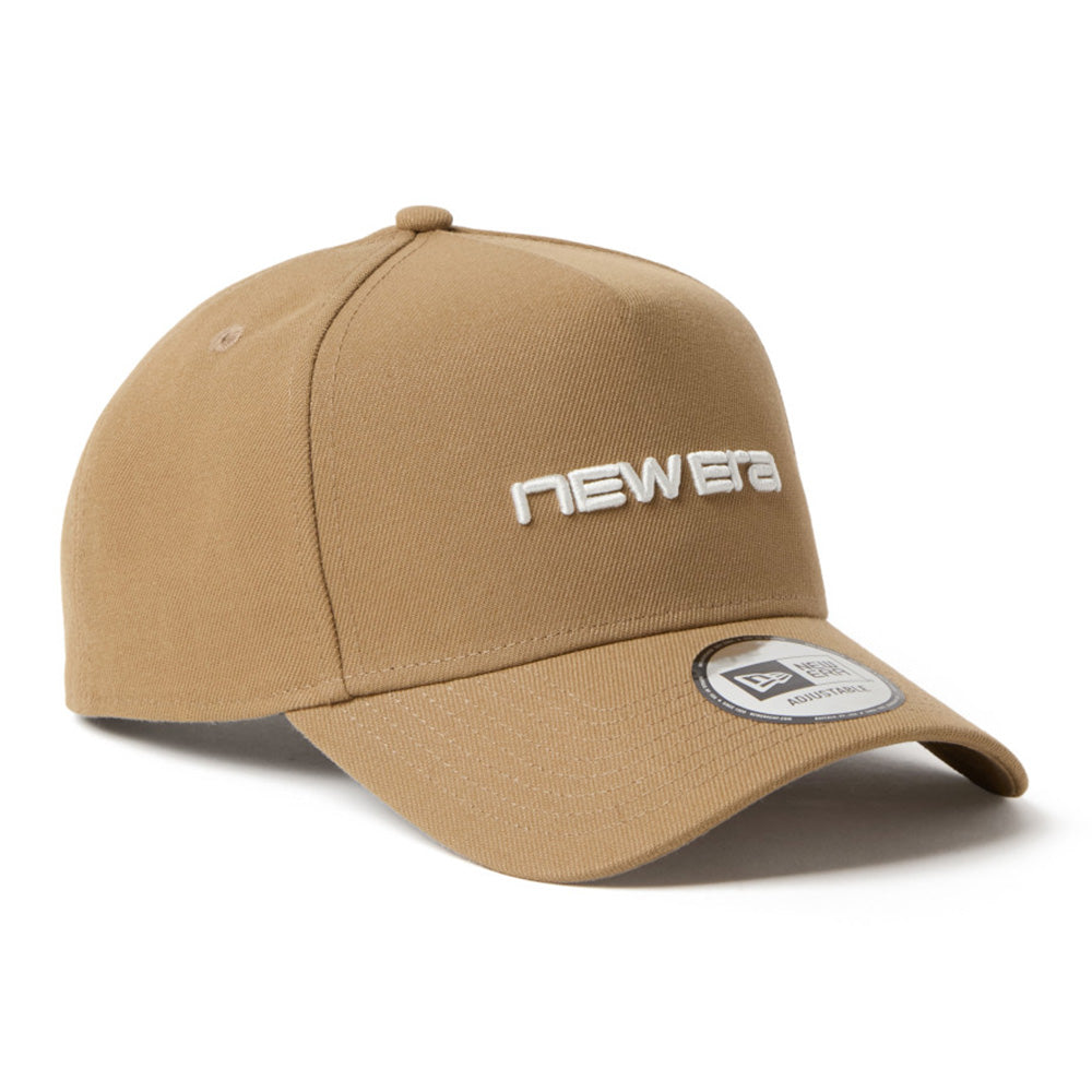 New Era Wordmark Logo Khaki 9FORTY A-Frame Snapback Cap