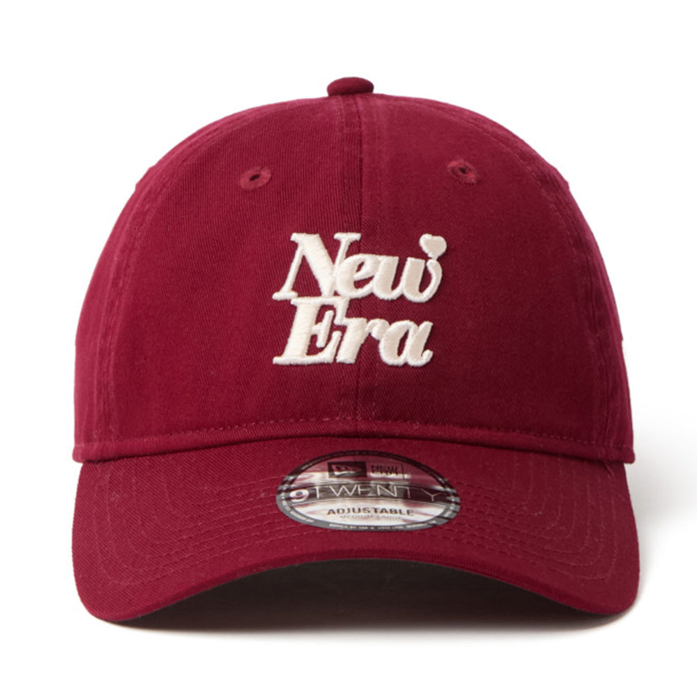 New Era Wordmark Logo With Heart Red 9TWENTY Adjustable Cap