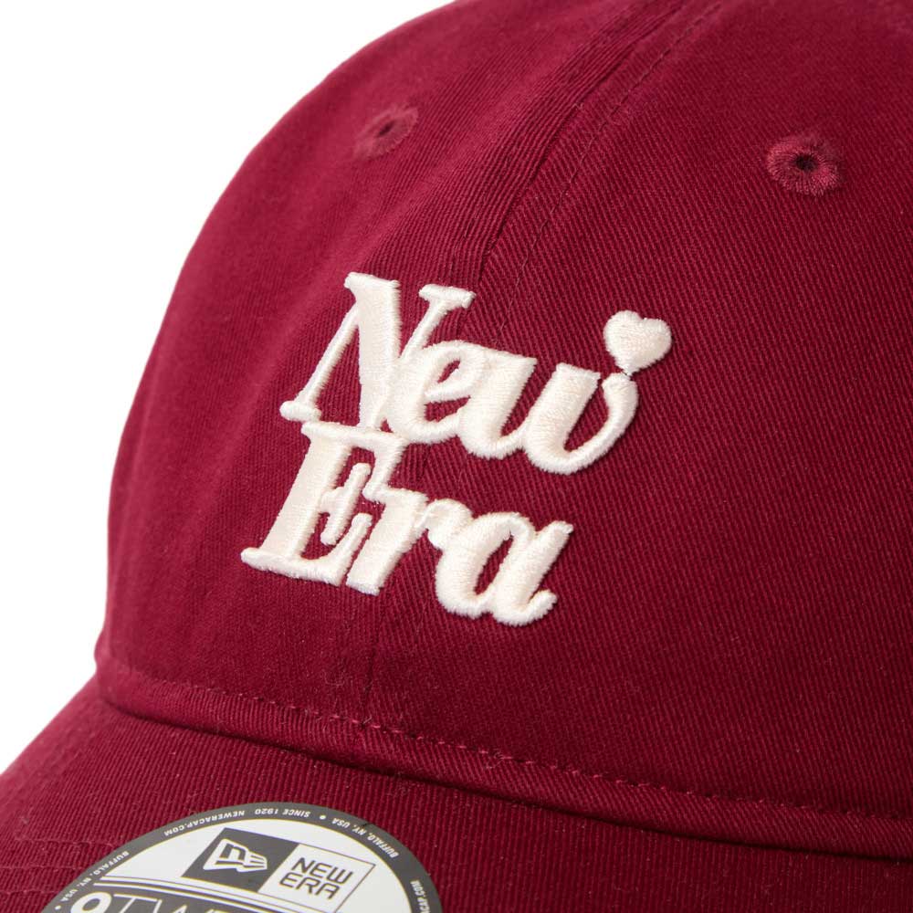 New Era Wordmark Logo With Heart Red 9TWENTY Adjustable Cap