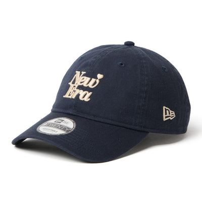 New Era Wordmark Logo With Heart Navy 9TWENTY Adjustable Cap