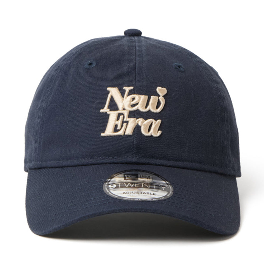 New Era Wordmark Logo With Heart Navy 9TWENTY Adjustable Cap