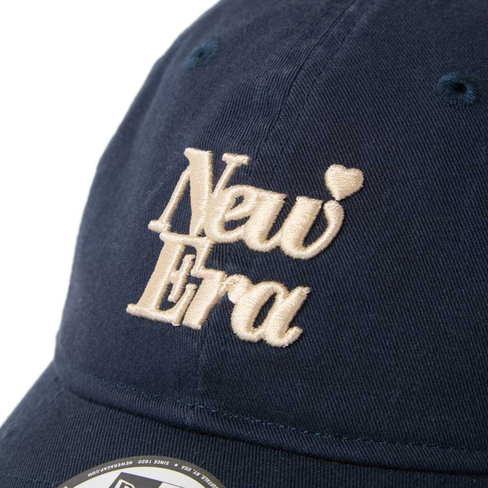 New Era Wordmark Logo With Heart Navy 9TWENTY Adjustable Cap
