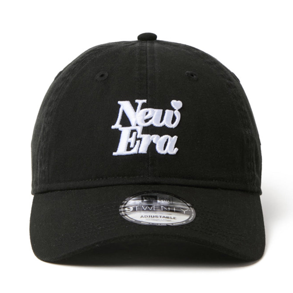 New Era Wordmark Logo With Heart Black 9TWENTY Adjustable Cap