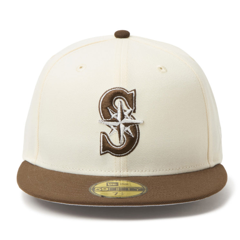 New Era Seattle Mariners Two Tone Chrome White Walnut 59FIFTY Fitted Cap