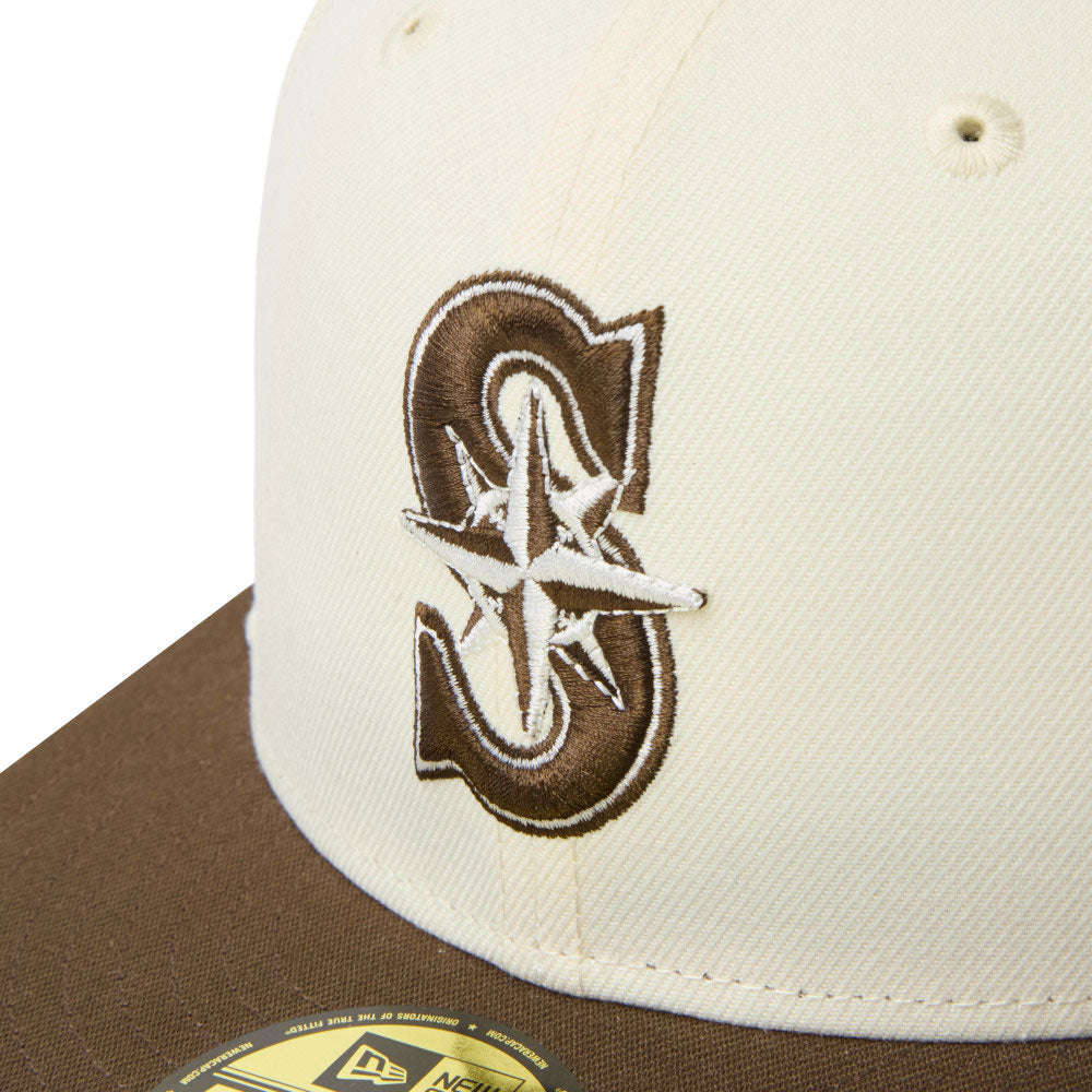 New Era Seattle Mariners Two Tone Chrome White Walnut 59FIFTY Fitted Cap