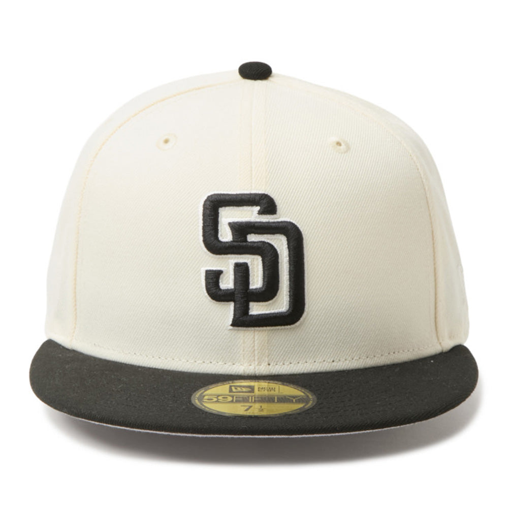New Era San Diego Padres Two Tone Chrome White Black 59FIFTY Fitted Cap