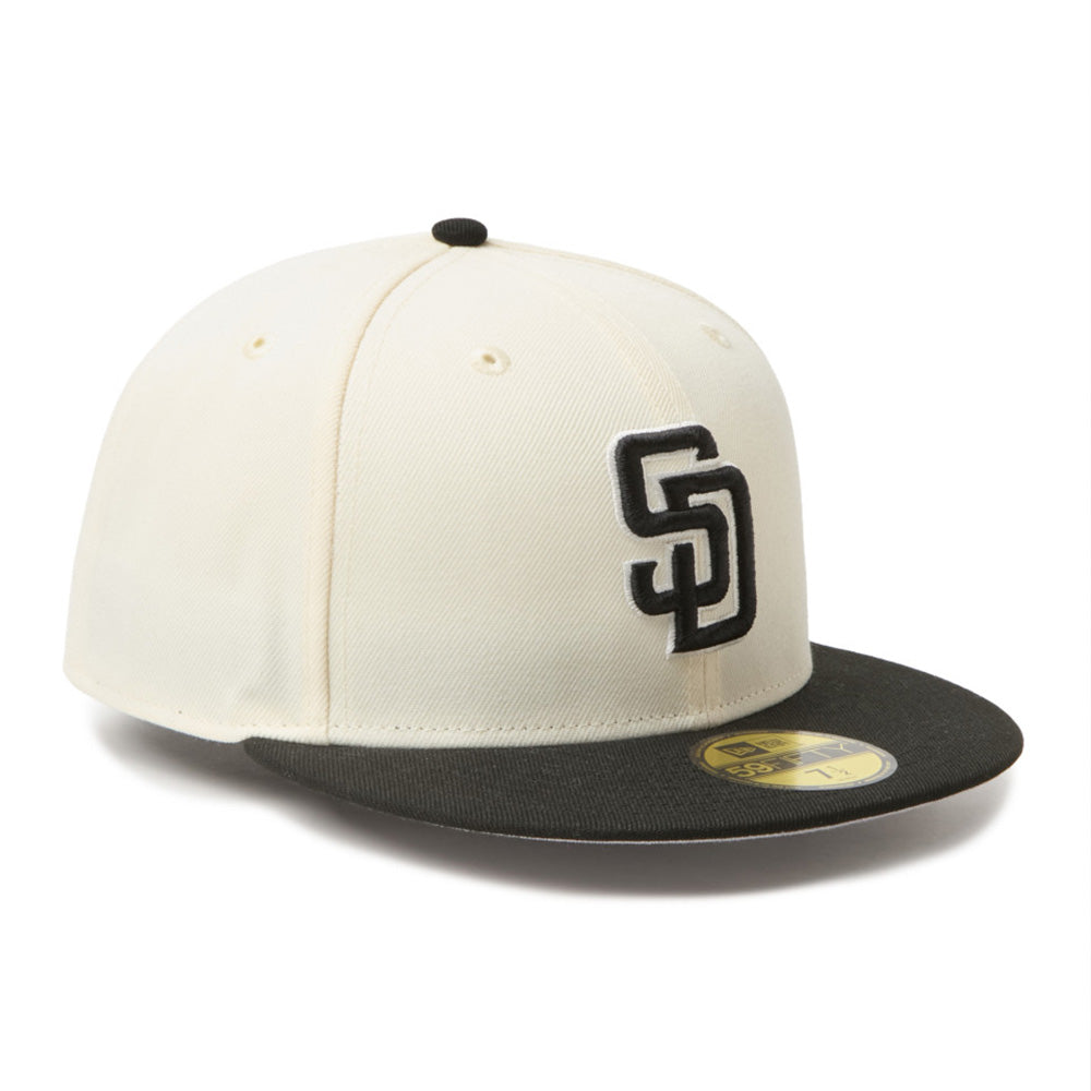 New Era San Diego Padres Two Tone Chrome White Black 59FIFTY Fitted Cap