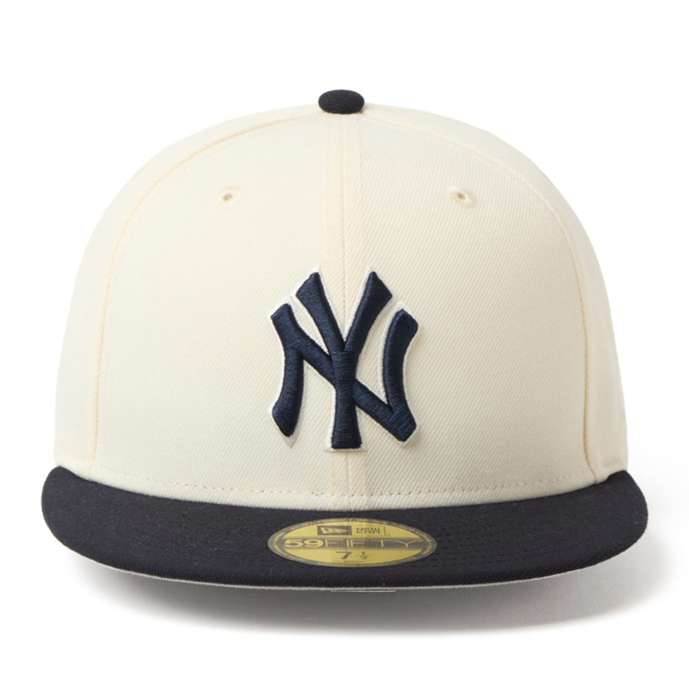 New Era New York Yankees Two Tone Chrome White Navy 59FIFTY Fitted Cap