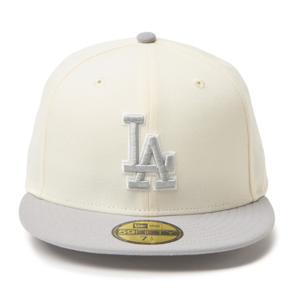 New Era Los Angeles Dodgers Two Tone Chrome White Gray 59FIFTY Fitted Cap
