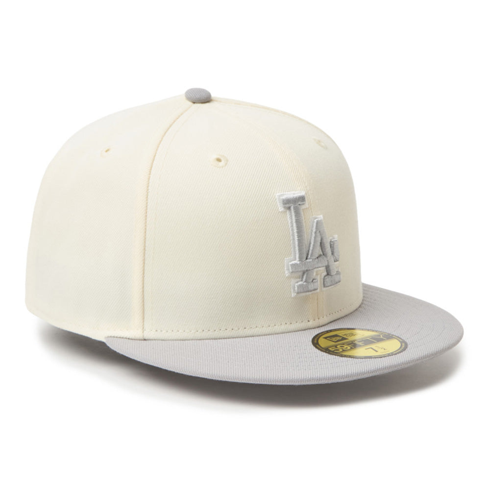 New Era Los Angeles Dodgers Two Tone Chrome White Gray 59FIFTY Fitted Cap