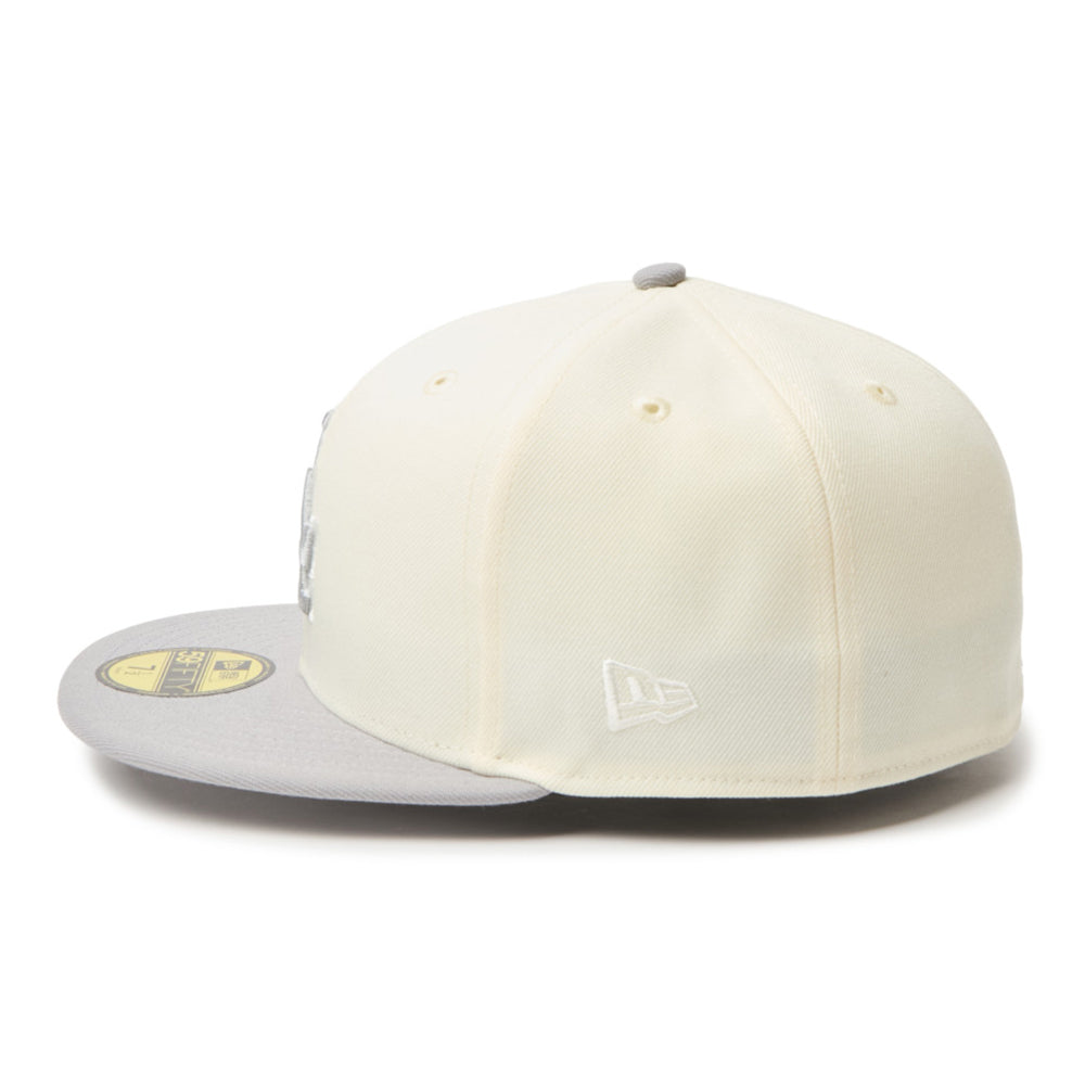 New Era Los Angeles Dodgers Two Tone Chrome White Gray 59FIFTY Fitted Cap