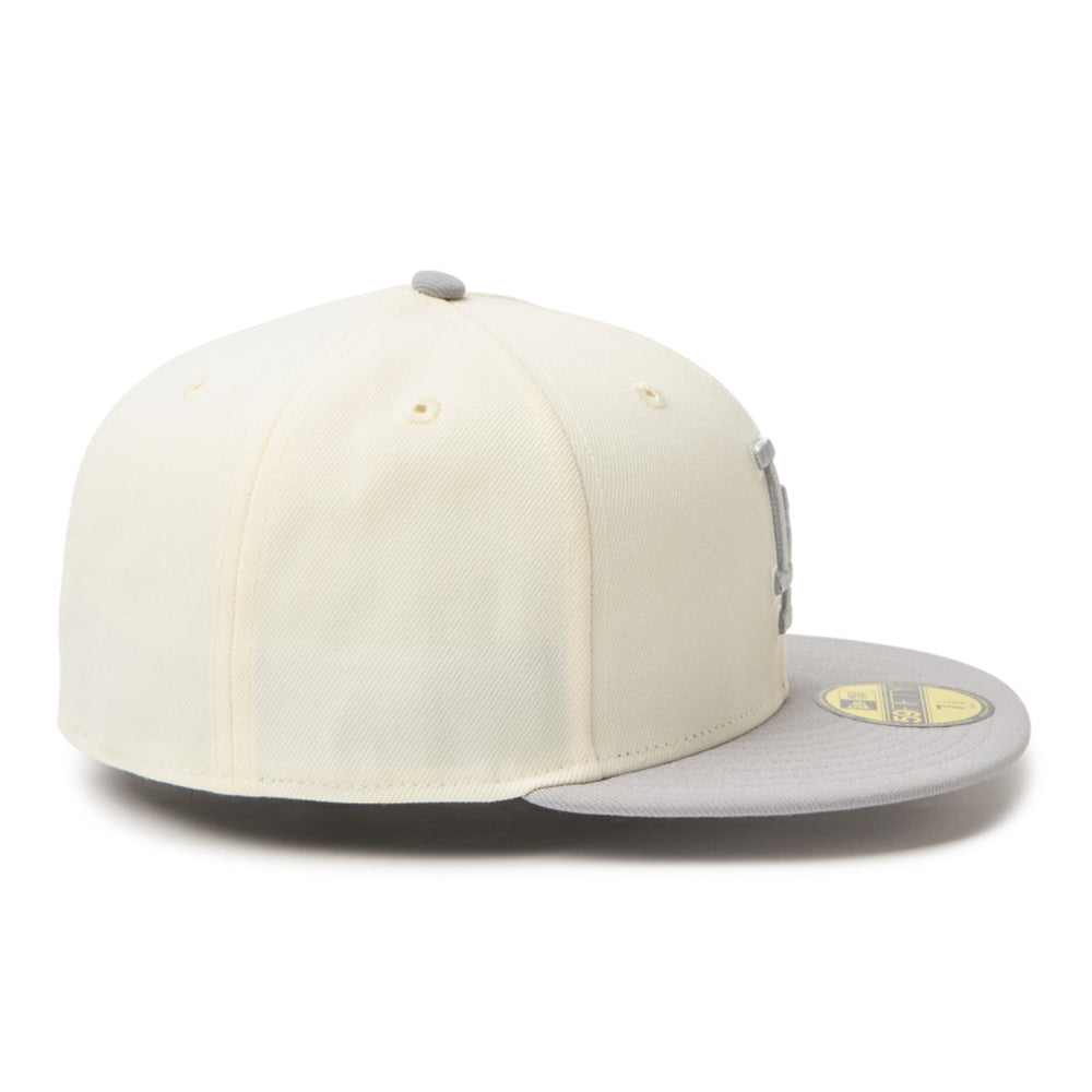 New Era Los Angeles Dodgers Two Tone Chrome White Gray 59FIFTY Fitted Cap