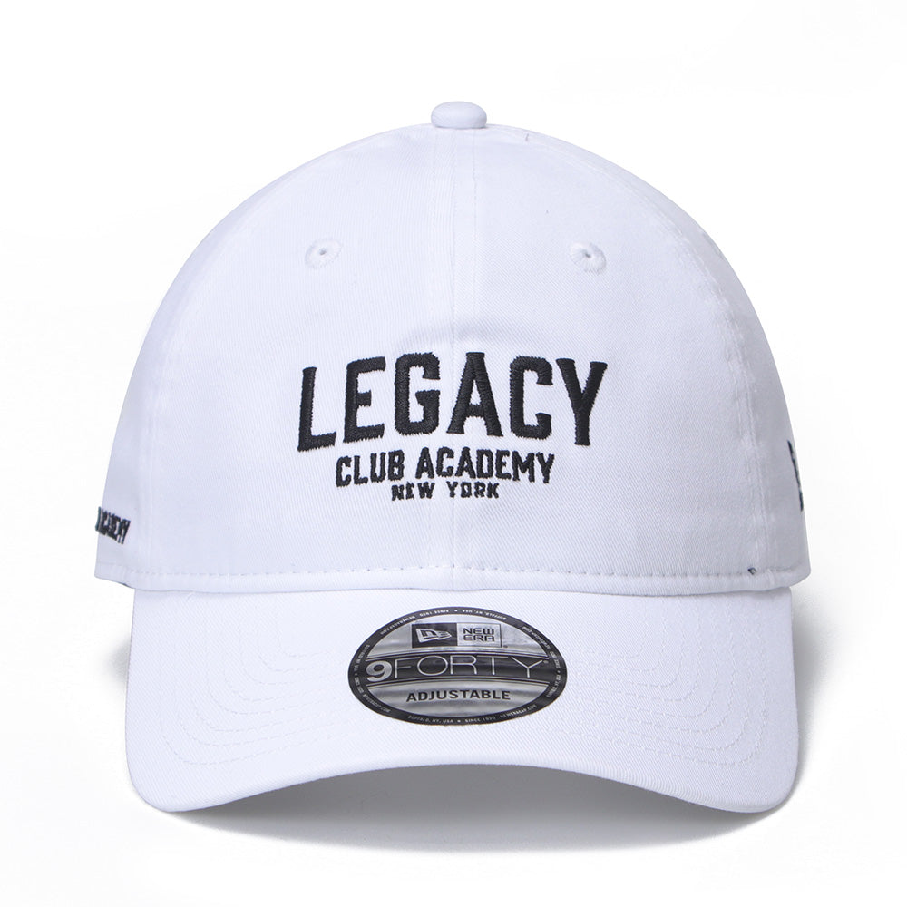 New Era Legacy Club Academy Wordmark Logo White 9FORTY Adjustable Cap