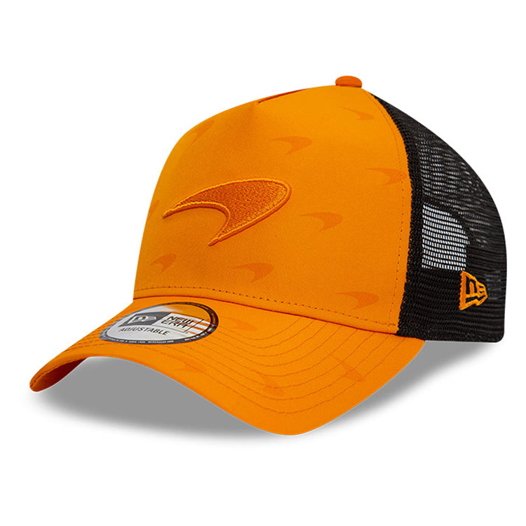 McLaren Formula 1 Team Racing Fan Wear Orange 9FORTY A-Frame Trucker Snapback Cap