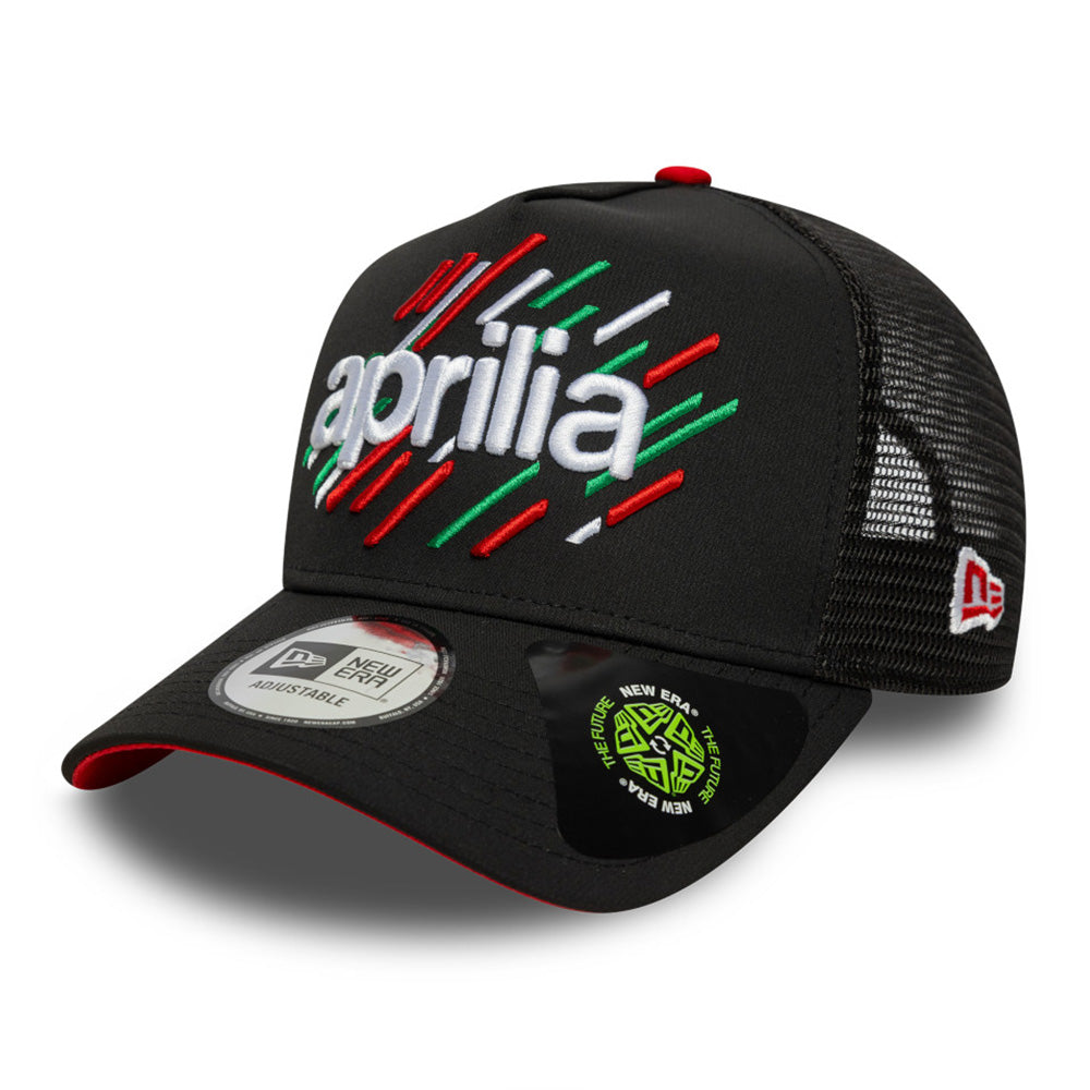 New Era Aprilia Piaggio Essential Print Black 9FORTY E-Frame Snapback Cap