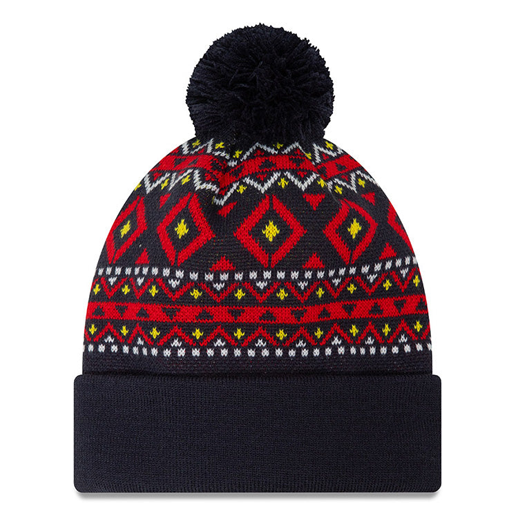 Winter Pom Red Bull Racing Red Blue Beanie Hat