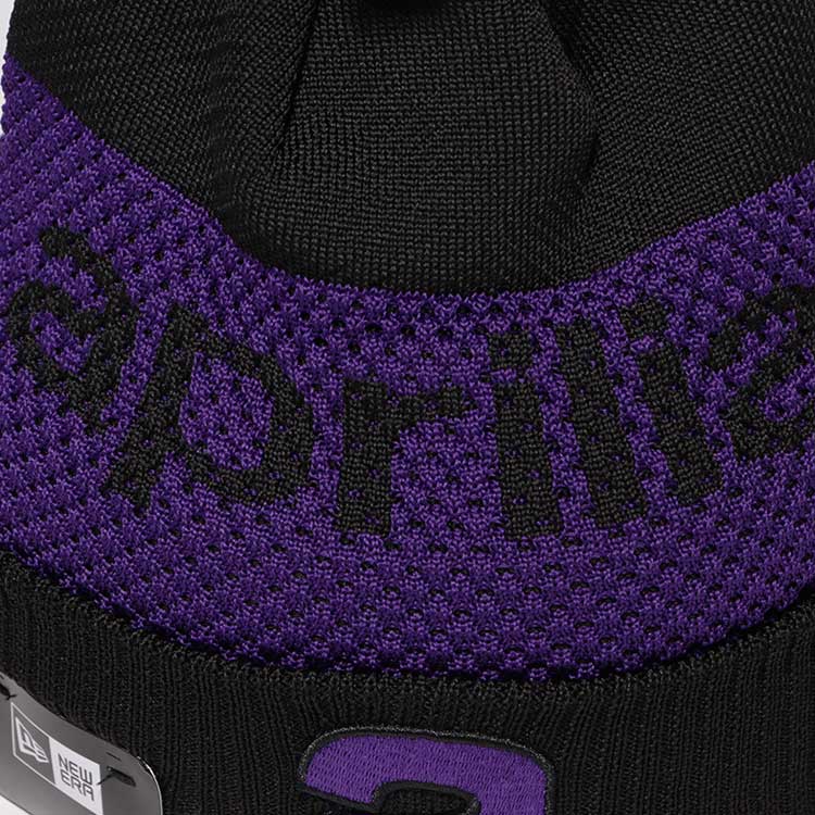 New Era Aprilia Piaggio Wordmark Black Purple Cuff Knit Beanie Hat