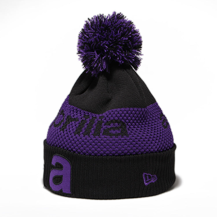 New Era Aprilia Piaggio Wordmark Black Purple Cuff Knit Beanie Hat