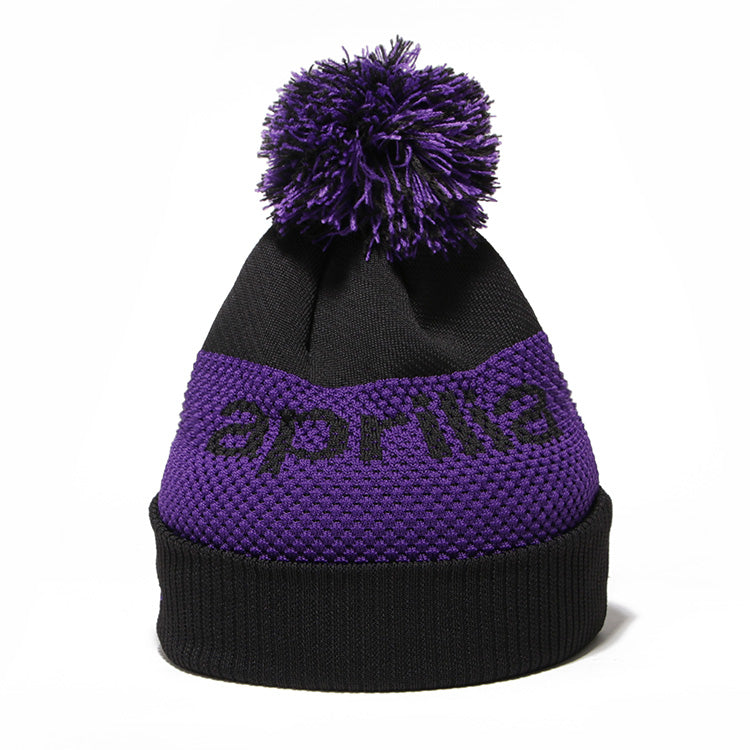 New Era Aprilia Piaggio Wordmark Black Purple Cuff Knit Beanie Hat