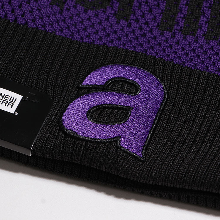 New Era Aprilia Piaggio Wordmark Black Purple Cuff Knit Beanie Hat