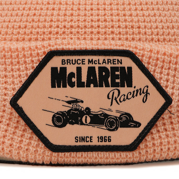 McLaren Formula 1 Team Racing Woven Patch Peach Cuff Knit Beanie Hat