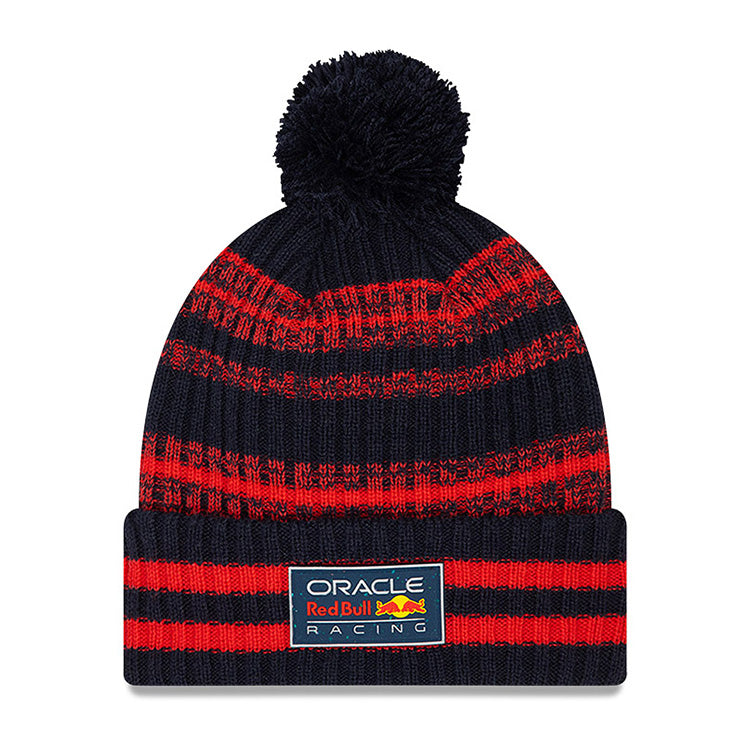 Winter Pom Red Bull Racing SP24 Red Navy Knit Beanie Hat