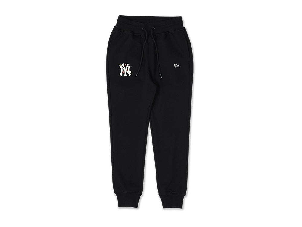 New York Yankees MLB Wild Floral Black Women Sweatpants