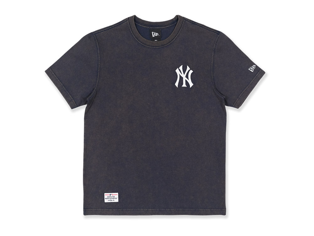 New York Yankees MLB Broken World Acid Wash Navy Short Sleeve T-Shirt