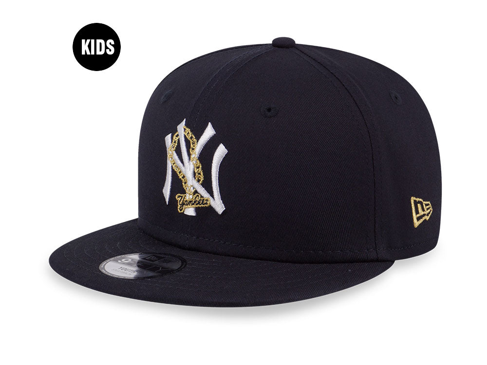 New York Yankees MLB Chain Navy 9FIFTY Youth Kids Cap