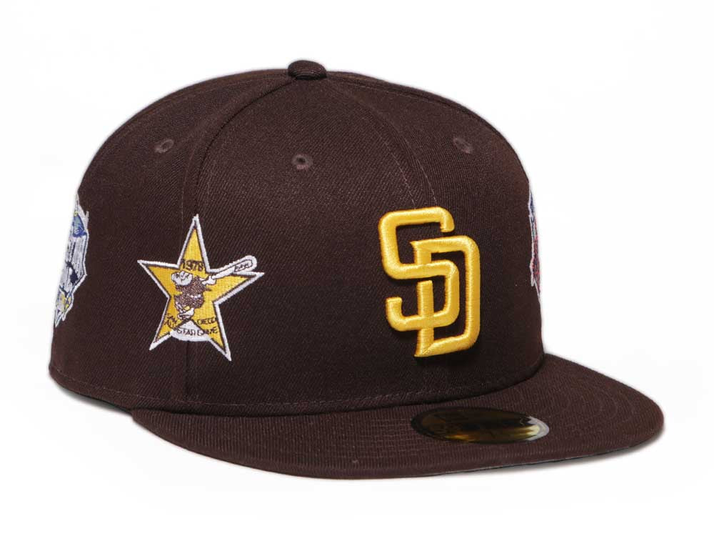 San Diego Padres MLB Cooperstown Multi Patch Brown 59FIFTY Fitted Cap