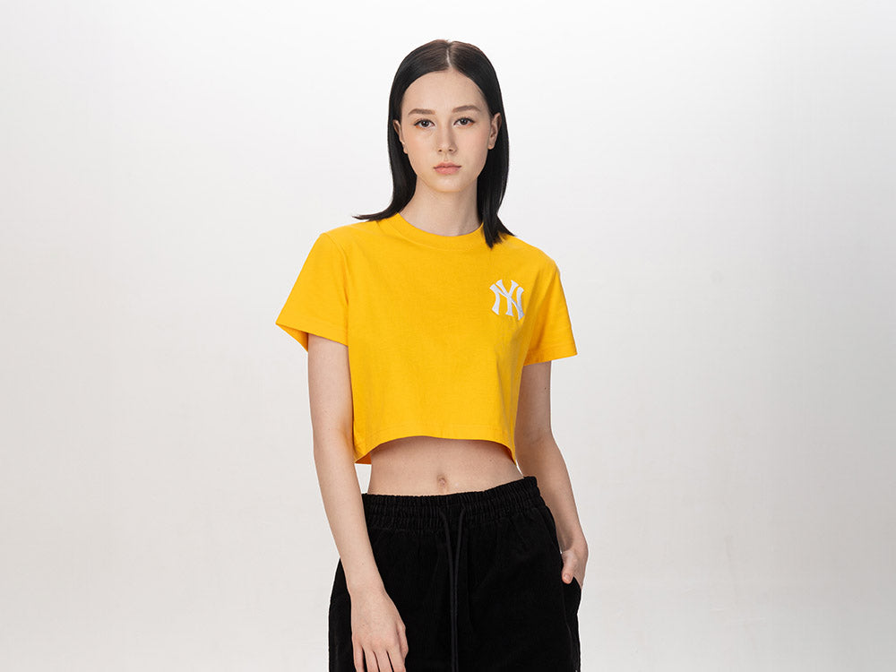 New York Yankees MLB Color Era Mellow Yellow Women Crop Top Tee