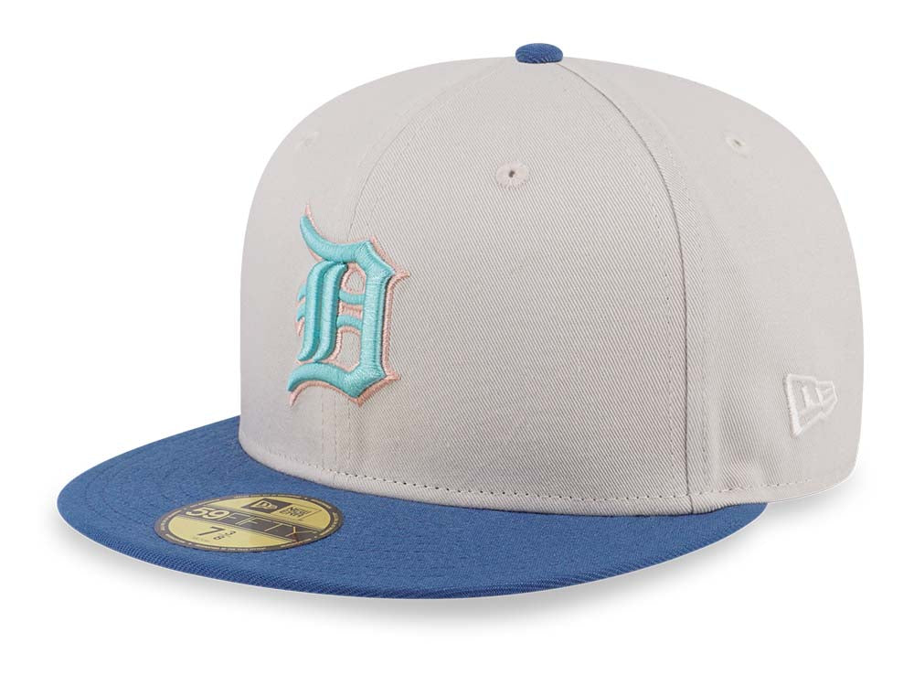 Detroit Tigers MLB Cooperstown Ocean Drive Blue Ivory 59FIFTY Fitted Cap