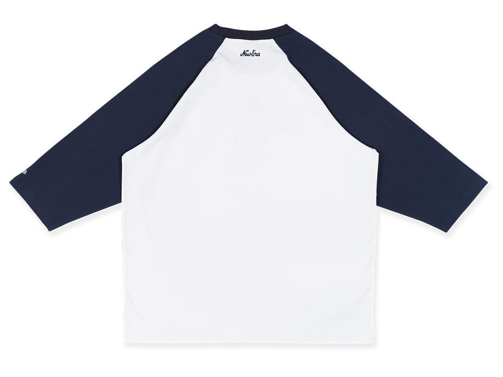 New York Yankees MLB Cooperstown Vintage White Navy Raglan Sleeve Tee