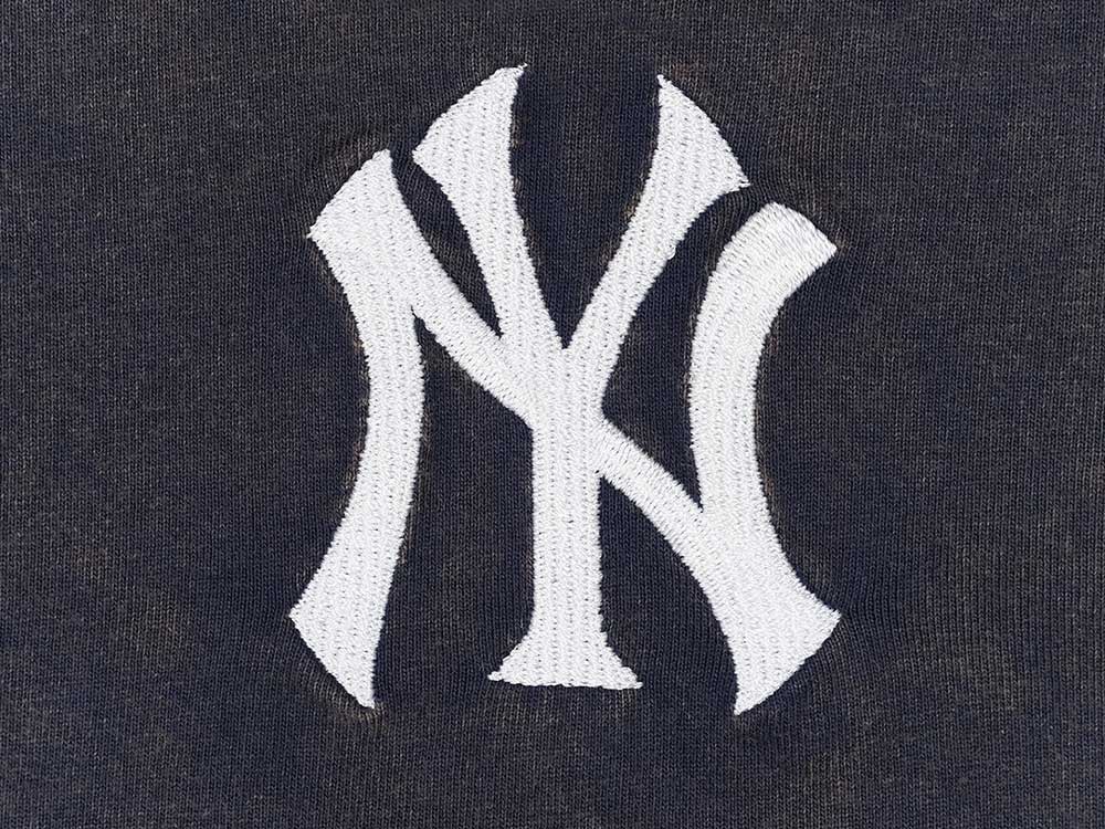 New York Yankees MLB Broken World Acid Wash Navy Short Sleeve T-Shirt